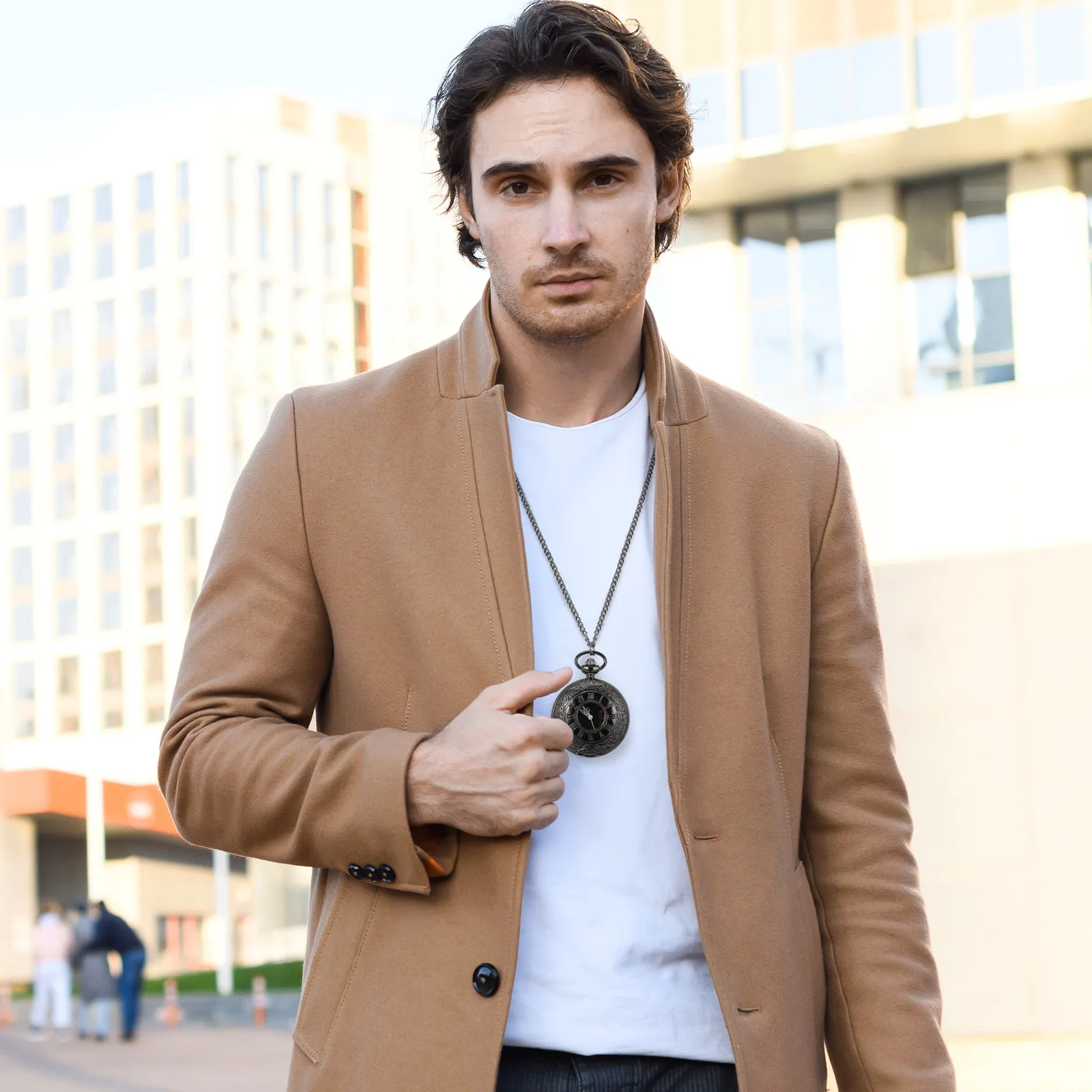 

Винтажные карманные часы с двойным дисплеем, римскими и арабскими цифрами, круглые, ретро, классические, в стиле стимпанк, с цепочкой, 1 шт.