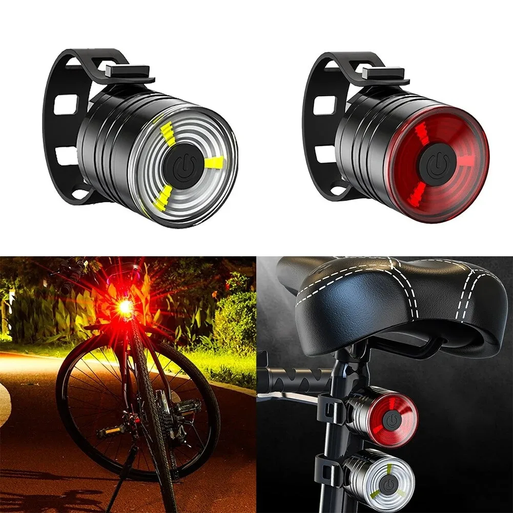 Aluminum Alloy Bicycle Headlight Tail Light Kit LED Light Replaceable Battery Night Warning Light 3 Modes Bicycle Accessories