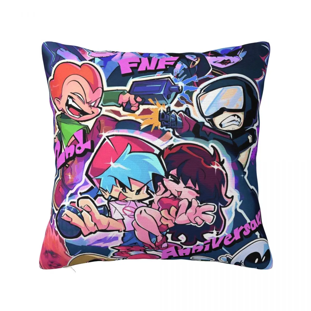 Friday Night Funkin FNF Games Gamer Pillow Cases Cushion Cover Novelty Zippered Decorative Pillowcase for Sofa 18
