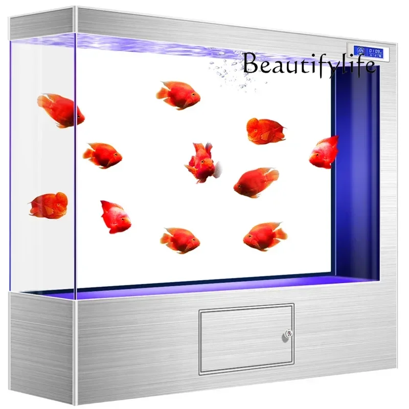 Medium and large automatic circulation filter silent four-sided ultra-white glass new air fish tank turtle tank aquarium