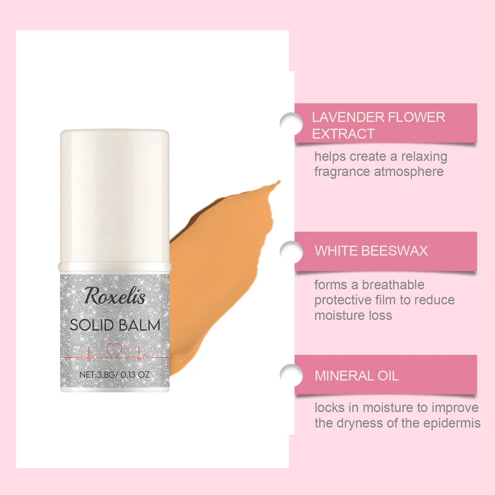 Lavendelfarbener fester Balsam-Stick, Pheromon, langanhaltendes Blumen-Deodorant, frisches Selbstvertrauen, tägliches Dating, Arbeitsplatz, tragbarer fester Balsam