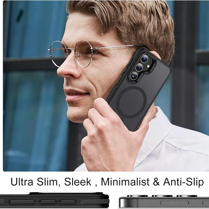 Etui na telefon z magnetycznym stojakiem UYUXIO do Samsung Galaxy S25 Ultra S24 S23 FE S22 Plus z funkcją podstawki i uchwytem