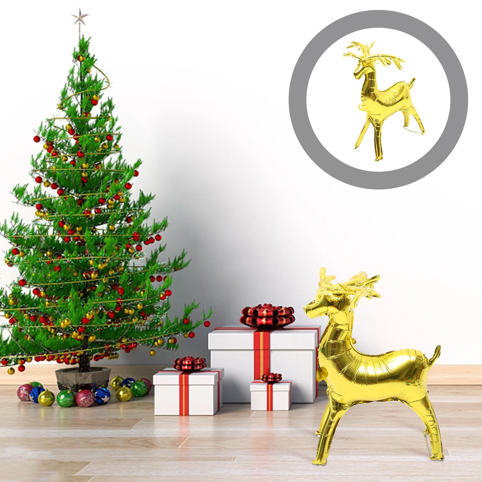 

10pcs Reindeer Shaped Balloons Christmas Inflatable Balloons For Party Decoration Xmas Deer Festival Cartoon Reindeer Balloon