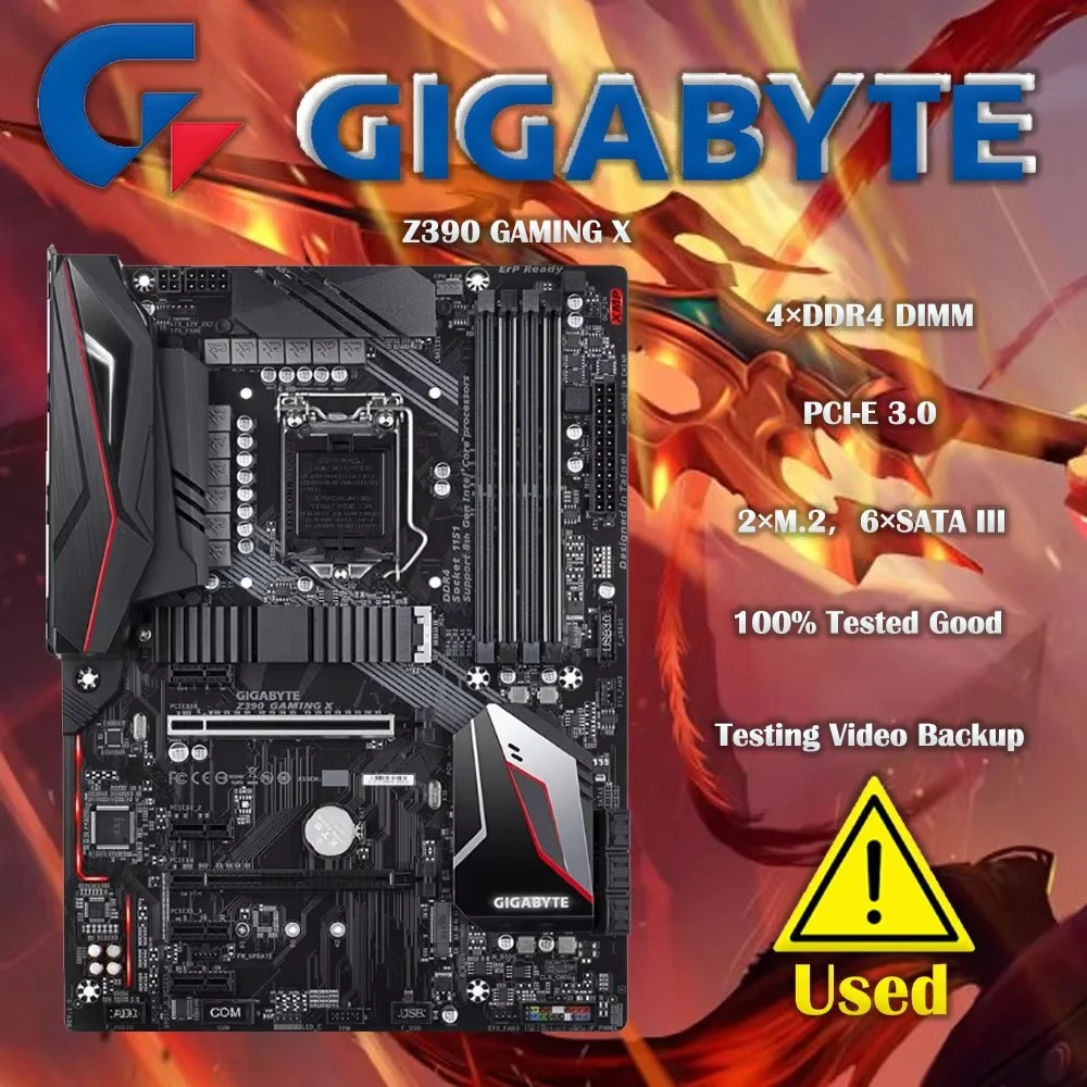 

Игровая материнская плата Gigabyte Z390 GAMING X, большая плата ATX NVME 1151 Pin DDR4