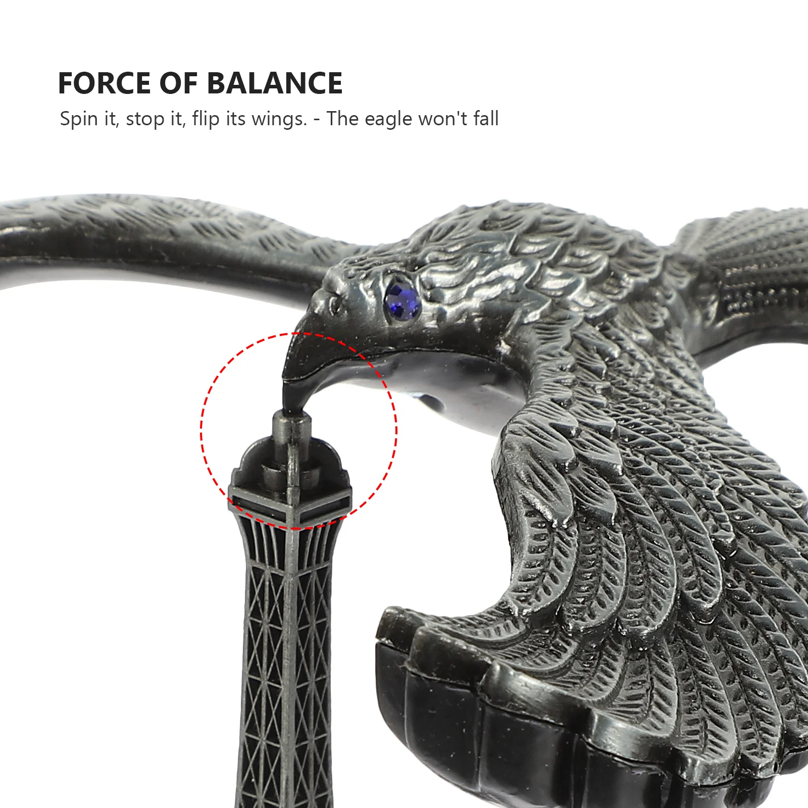 Balancing Eagle Tower Eiffel Balance Bird Adornment Decor Model Table Ornament Office Alloy Decorate