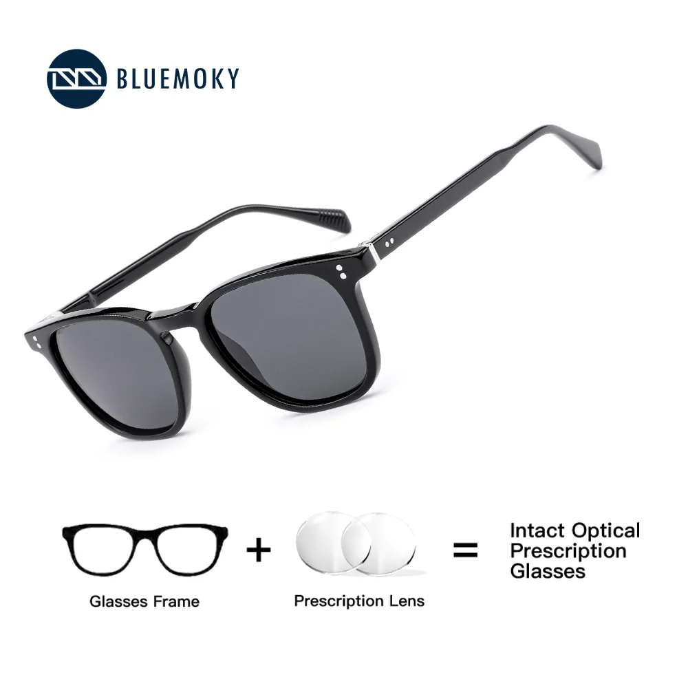

BLUEMOKY Stylish Myopia Prescription Sunglasses Women Men Trend Acetate Uv400 Polarized Corrective Sun Glasses For Unisex
