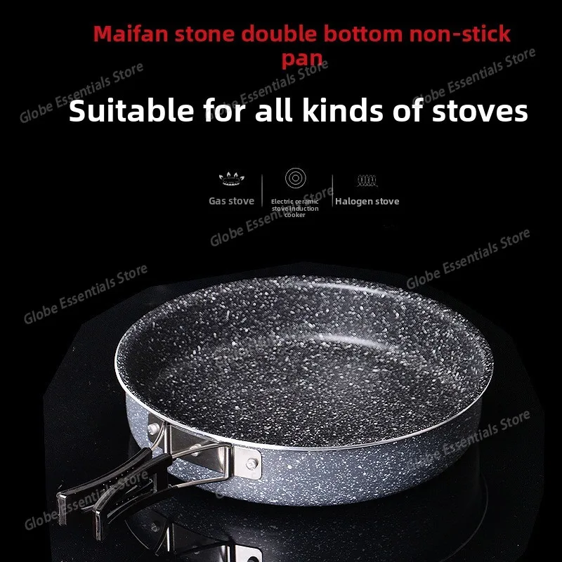 

Camping Folding Non-Stick Frying Fry Pan Frypan for Outdoor Hiking Picnic Backpacking Maifan Stone Folding Frying Pan