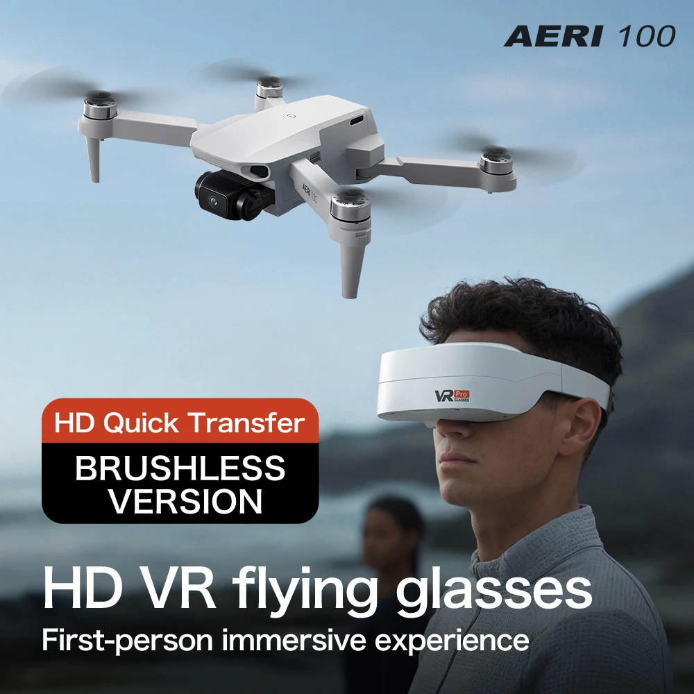

Дрон Aeri100 VR: Новейший Беспилотник с Оптическим Позиционированием, Бесщеточным Двигателем, HD-Камерой для Аэрофотосъемки и Двойной Камерой, Управляемый с Пульта
