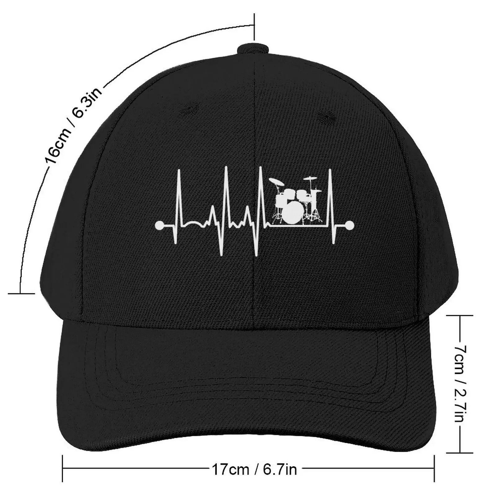 Drums Heartbeat Baseball Cap Big Size Hat Sports Cap Baseball For Men Women's