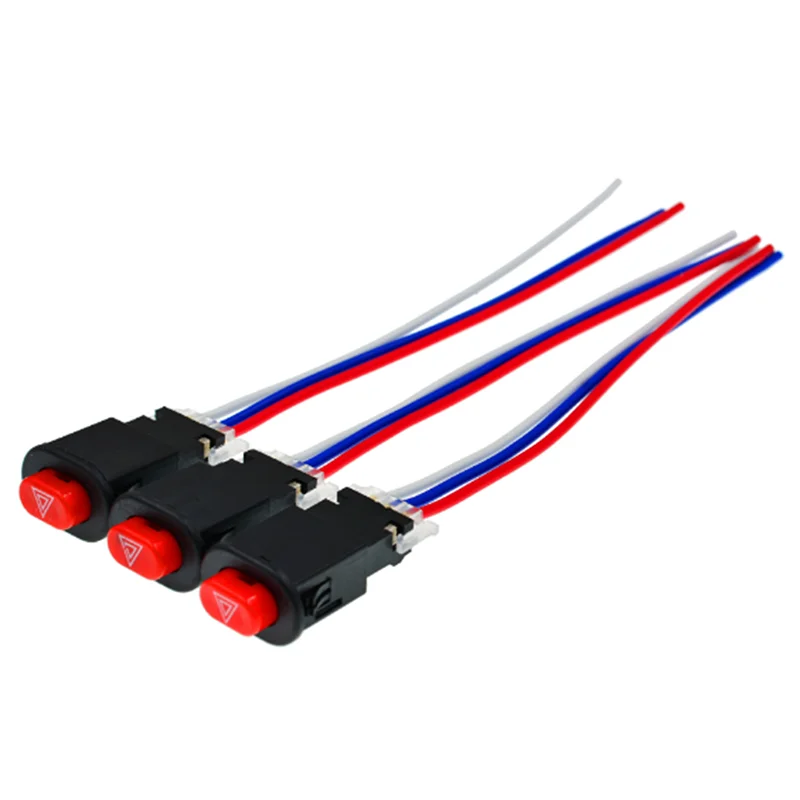 NewMotorcycle Hazard Light Switch Double Warning Flasher Emergency Signal w/3 Wires