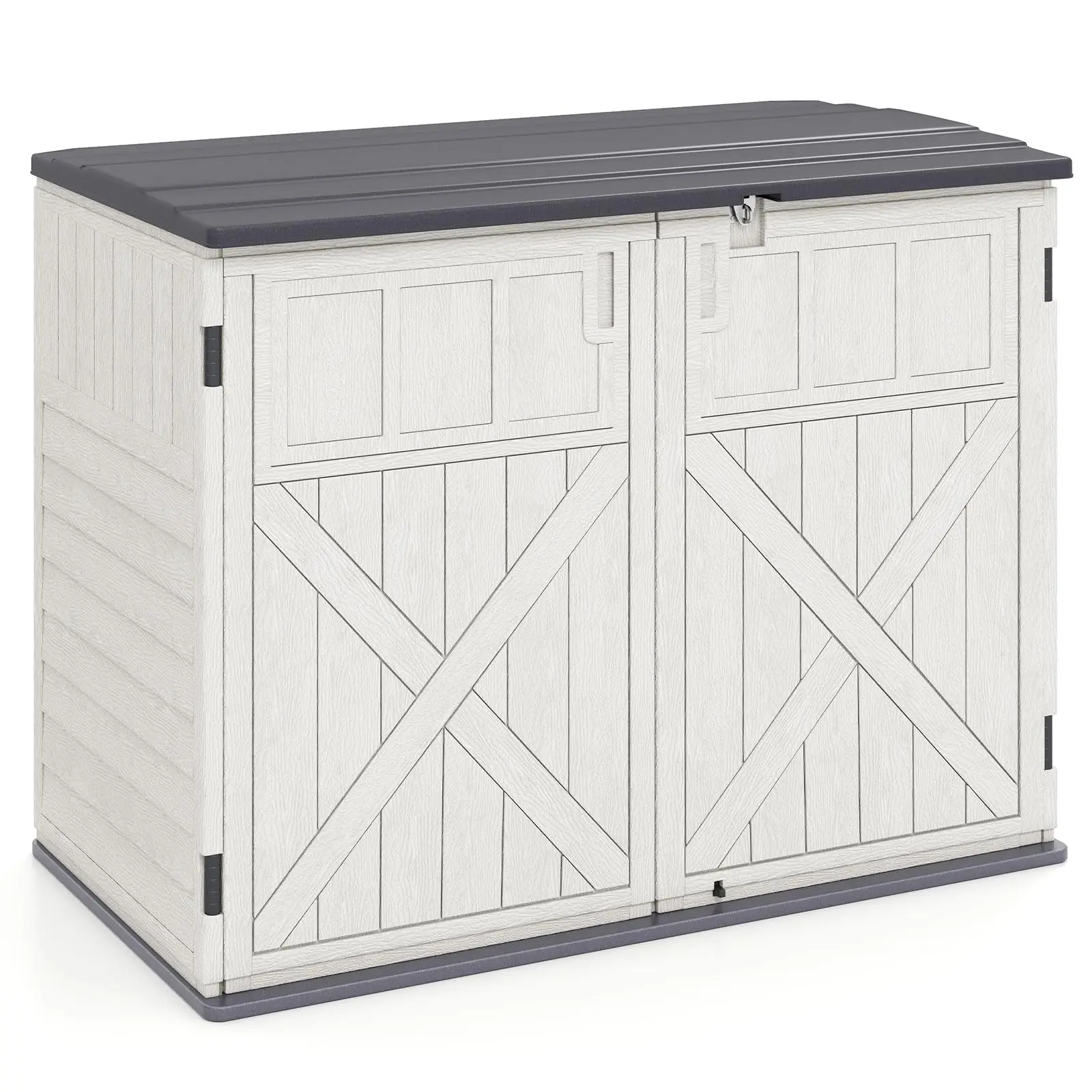 20 Cu.Ft Large Outdoor Storage Cabinet w/Adjustable ShelfLockable Door Weatherproof ResinEasy Maintenance