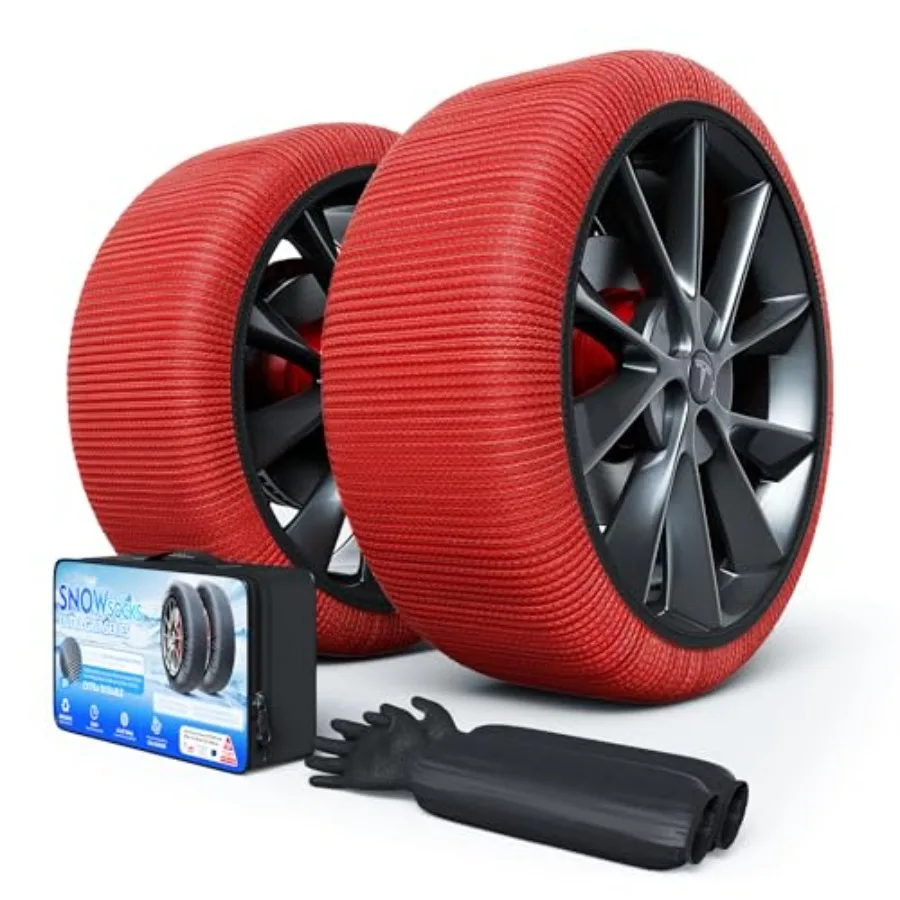 

Snow Socks for Tires Winter Traction Aternative to Snow Chains Eergency Anti-Sip Tire Covers for Cars/SUVs/Trucks Reusabe Certi