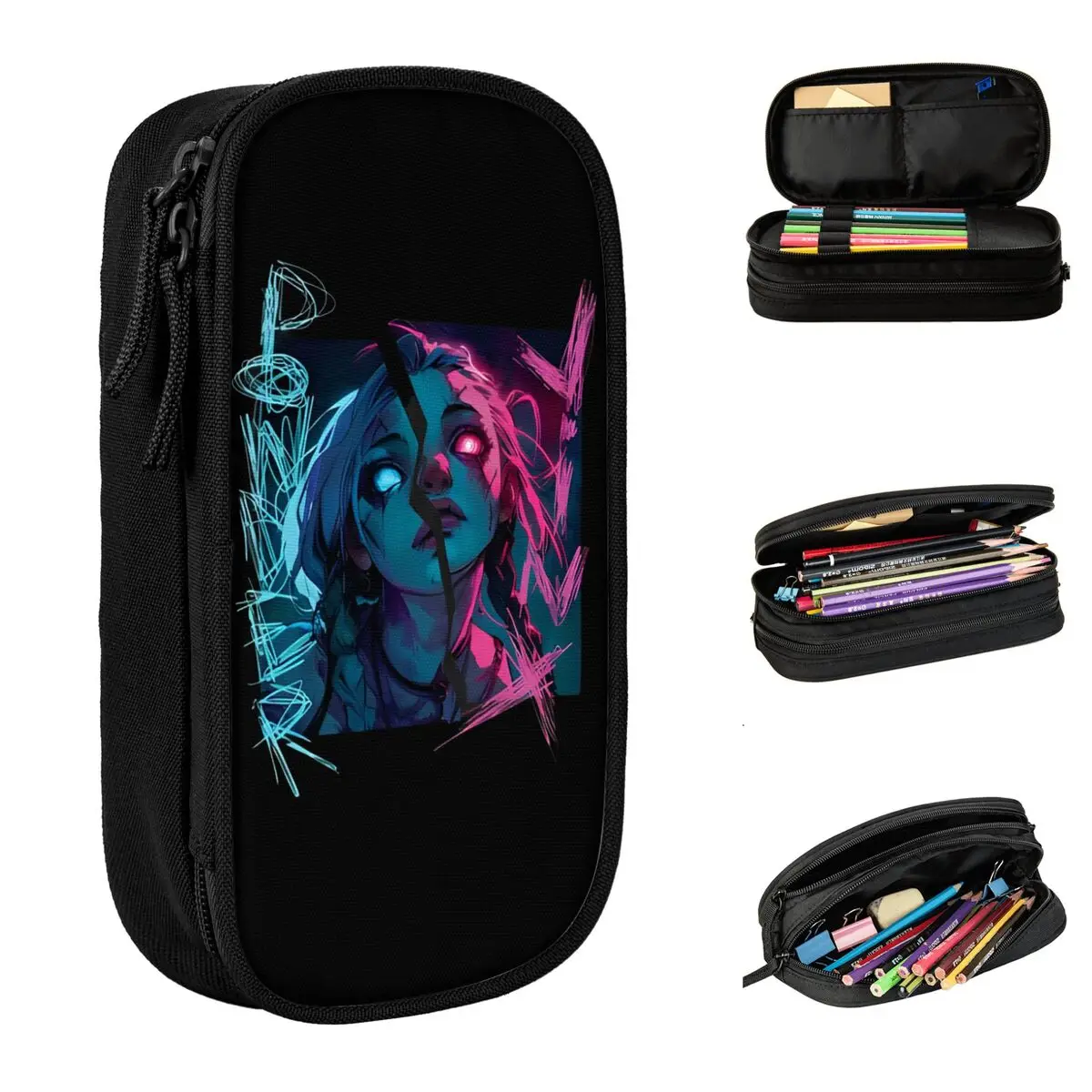 Arcane Jinx Pencil Cases Classic Pen Bag Student Big Capacity School Supplies Zipper Pencil Box