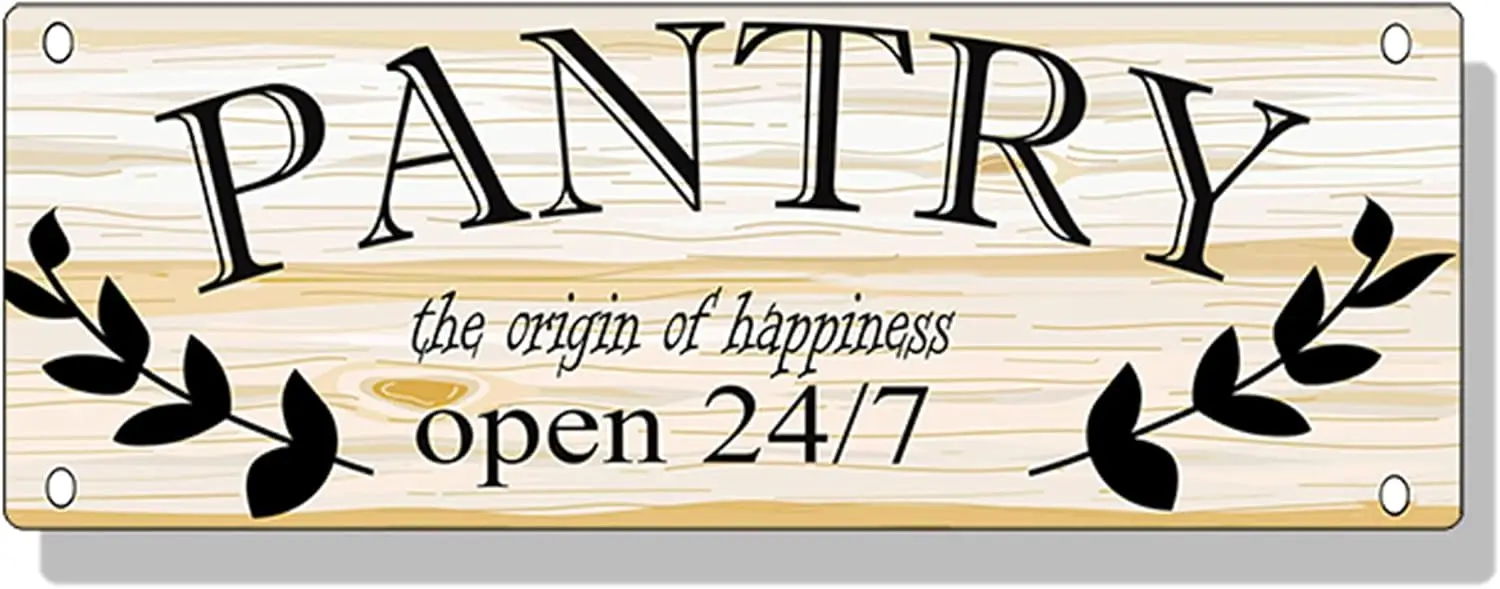 ICRAEZY Pantry Open 24/7 Sign Rustic Metal Tin Sign Wall Air Decor 6x16 Inch