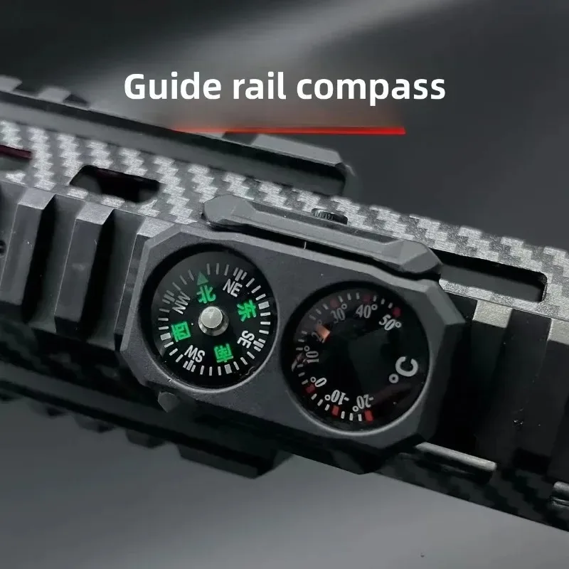 Portable Nylon Integrated Compass Thermometer Clear Dial Outdoor Daily Travel Toy Accessory