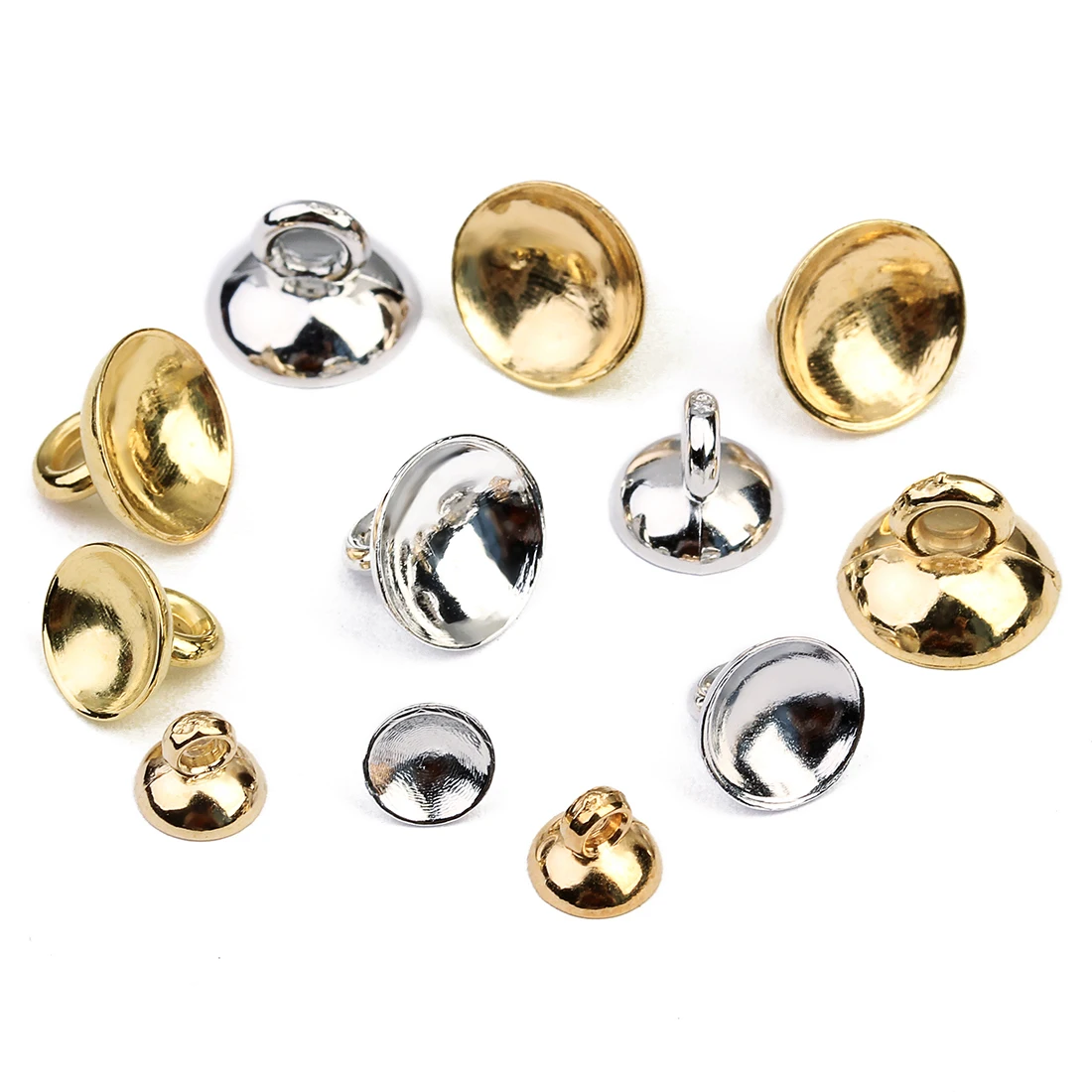 200 stücke 6/8/10mm CCB Anhänger Halter Bead Caps Kunststoff Schüssel Form Spacer Perlen Anschlüsse Für schmuck Machen DIY Anhänger Erkenntnisse