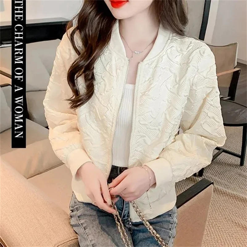 Women's Casual Short Jacket 2025 Korean version Fashion Spring and autumn Baseball Jackets Female Versatile Zipper Outwear Top