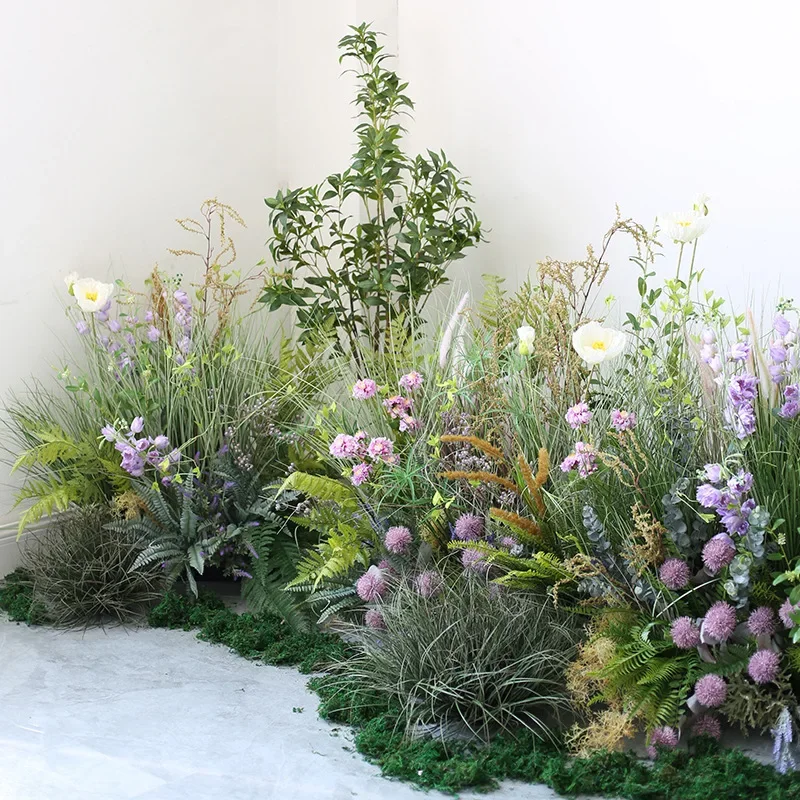 ins popular large soft decoration garden flower and plant decoration ornament, hotel restaurant corner set simulation