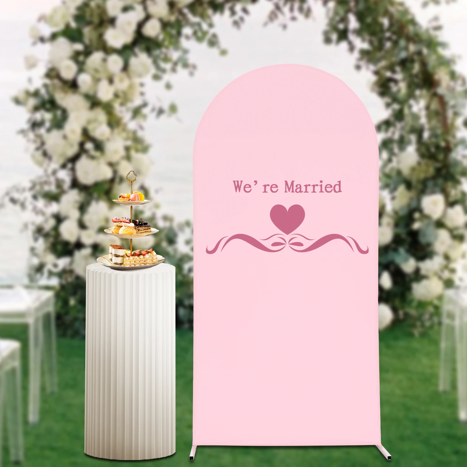 3.28*1.64*6.56ft Wedding Arch Balloon Wedding Backdrop Stand Arch Frame Kit for Wedding Parties Banquets