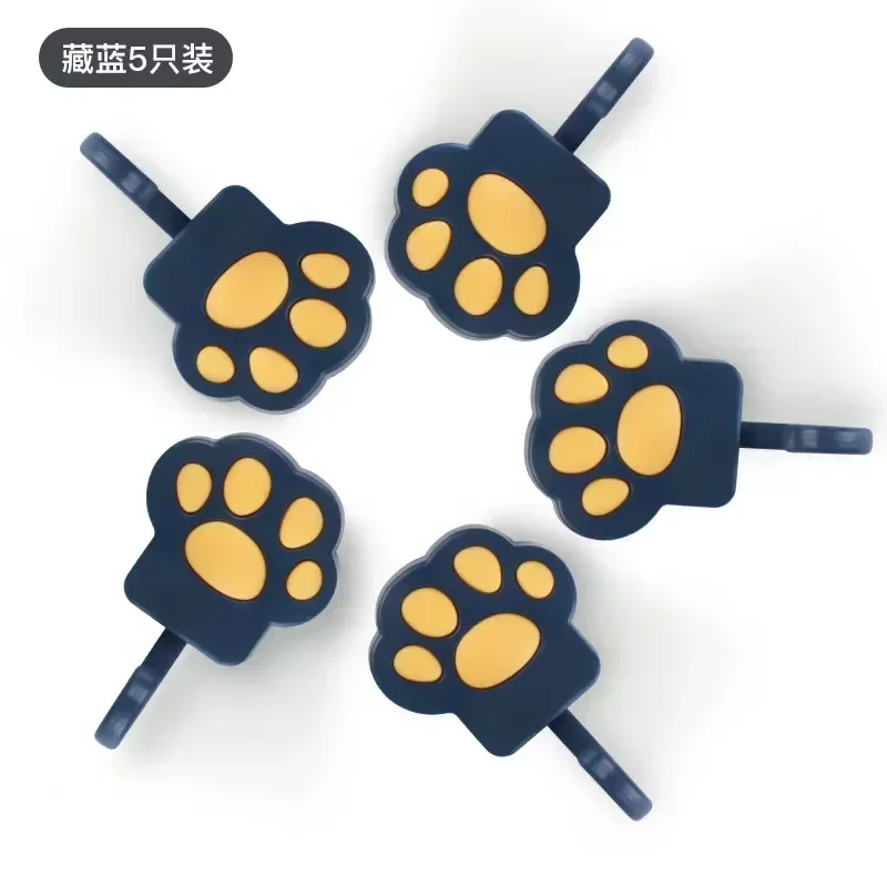 5pcs Cartoon cat claw hook with strong adhesive wall hanging, kitchen wall hook without punching, door hook, clothes hook