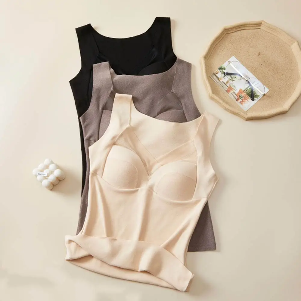 Accessories With Bra Camisoles Antistatic Women Vest Korean Style Bottoming Shirt Self Heating Undershirts German Fleece Tanks