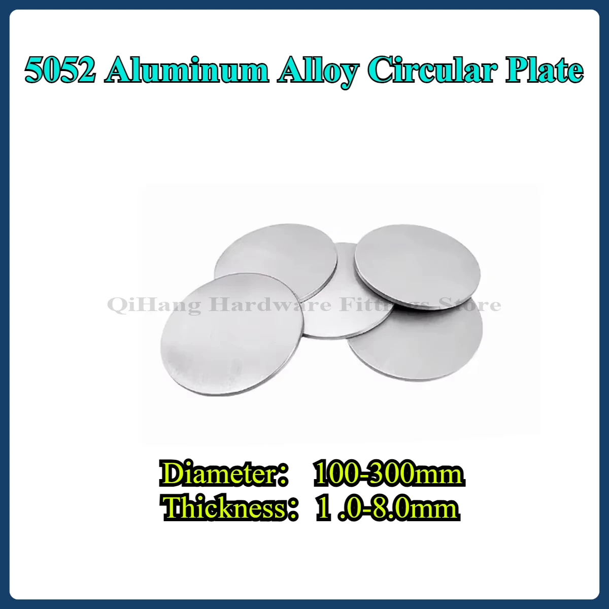 

5052 Aluminum Alloy Circular Plate, Aluminum Disc,Can Be Customized for Processing, Diameter 100-300mm ,Thickness1 .0-8.0mm