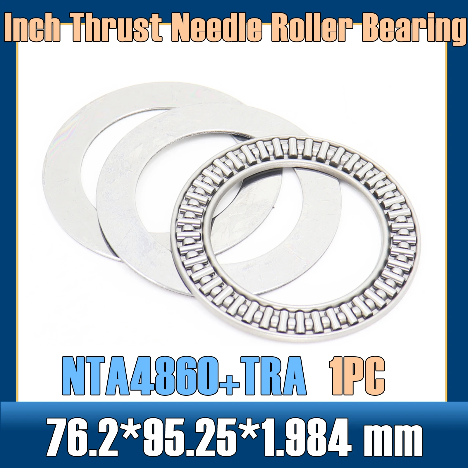 

NTA4860 + TRA Inch Thrust Needle Roller Bearing With Two TRA4860 Washers 76.2*95.25*1.984 mm ( 1 PC ) TC4860 NTA 4860 Bearings