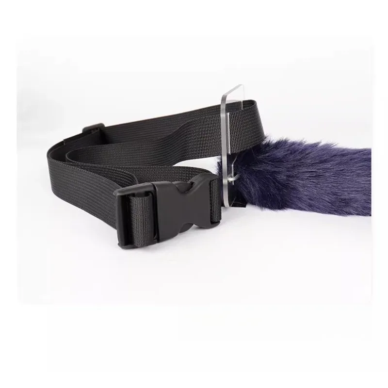 Anime Tsukiyomi Ikuto Cosplay Props Furry Blue Cat Ears Headband Tail Set for Men Halloween Party Roleplay Costume Accessories