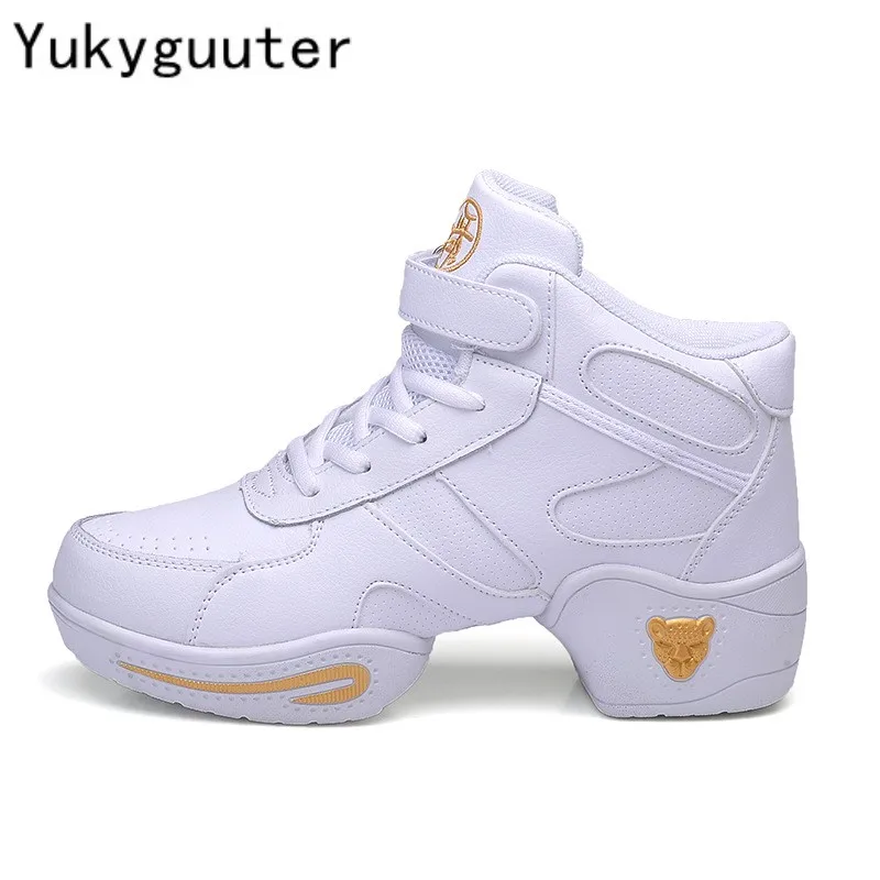 Dance Shoes Woman Ladies Modern Soft Outsole Jazz Sneakers Leather Breathable Lightweight Female Dancing Fitness Sport