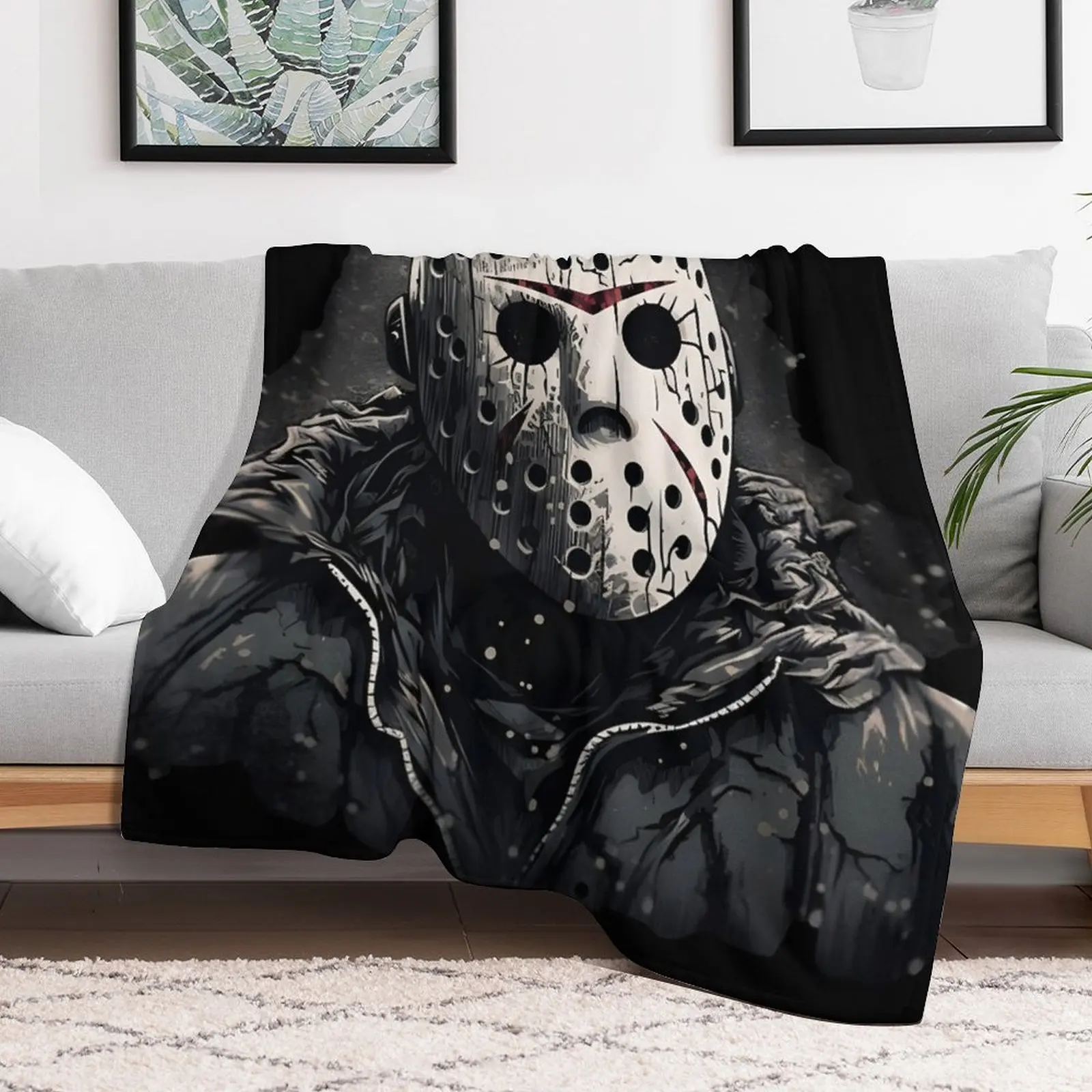 Jason Voorhees Inspired Throw Blanket Summer Vintage Blankets