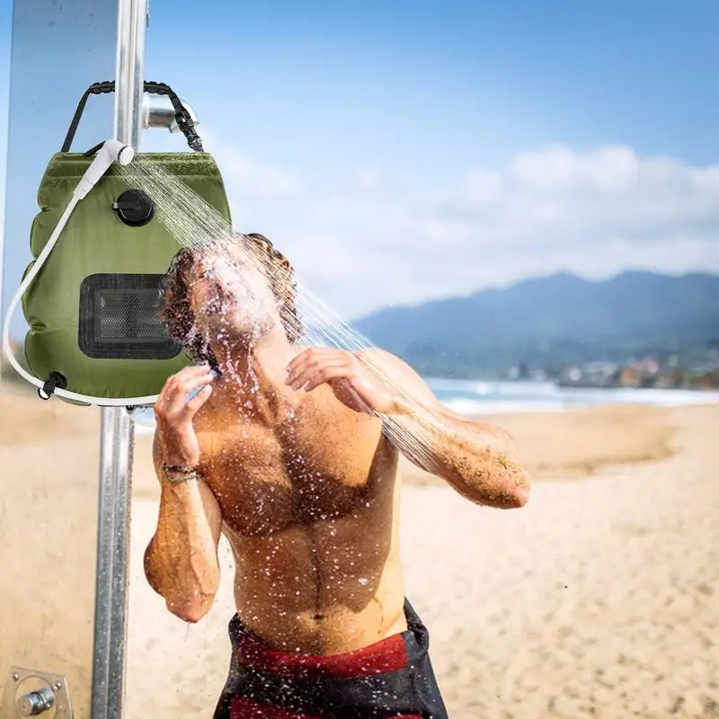 

Solar Shower Bag 5 Gallon Camp Shower With Hose And Head Compact Bladder With Solar Heating For Hiking Backpacking Traveling