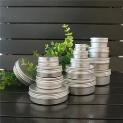 5/10/15/20/30/50/60/80/100/110/150/200g Empty Round Portable Aluminum Box Metal Tin Cans DIY Cream Refillable Silver Jar Tea Pot
