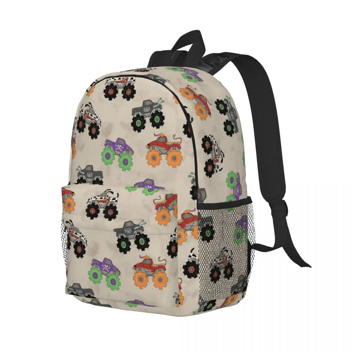 

Monster Trucks Backpack Student Boys Girls BookBag Kids School Bag Laptop Shoulder Bags for Men Women