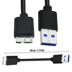 USB 3.0 Cable A to Micro B high Speed Upto 5 Gbps Data Transfer Cable for Portable External Hard Drive - (10cm)