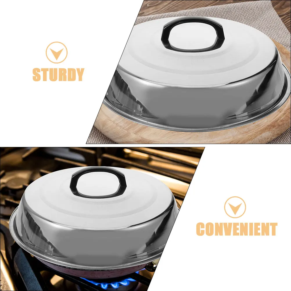

Stainless Steel Food Portable Food Dome Lid Dome Cover Microwave Plate Protector Kitchen Supply Metal Lid Serving Grill Camping