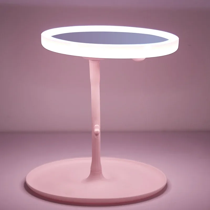 مرآة مكياج بشاشة تعمل باللمس LED مرآة قابلة للطي مرآة مكياج مضاءة 3 ألوان أوضاع إضاءة USB قابلة لإعادة الشحن أدوات مرآة التجميل #4