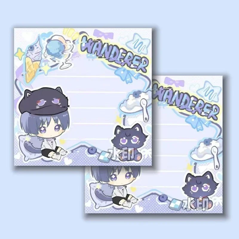 Cute 30Sheets/Set Memo Pad Stickers Decal Sticky Notes Scrapbooking Diy Kawaii Wanderer Balladeer Kabukimono Notepad