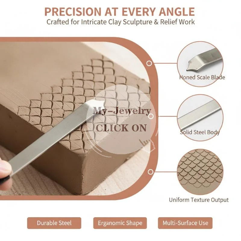 Pottery Clay Shaping Knives Stainless Steel Pottery Tools Clay Sculpture Modeling Tool Double Curved Cutter Head For Making Roo