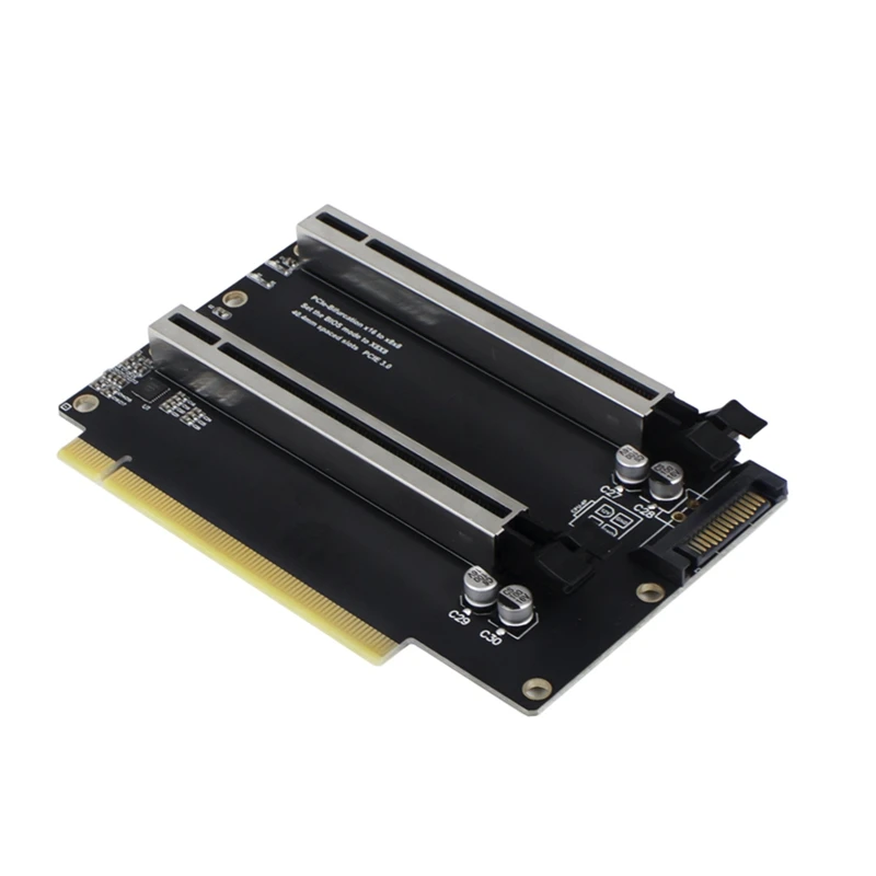 

Qy-Pcie 3.0 X16 To X8X8 Expansion Card Pcie-Bifurcation Gen3 X16 To X8x8 40.4Mm Spaced Slots With Heightened SATA Interface