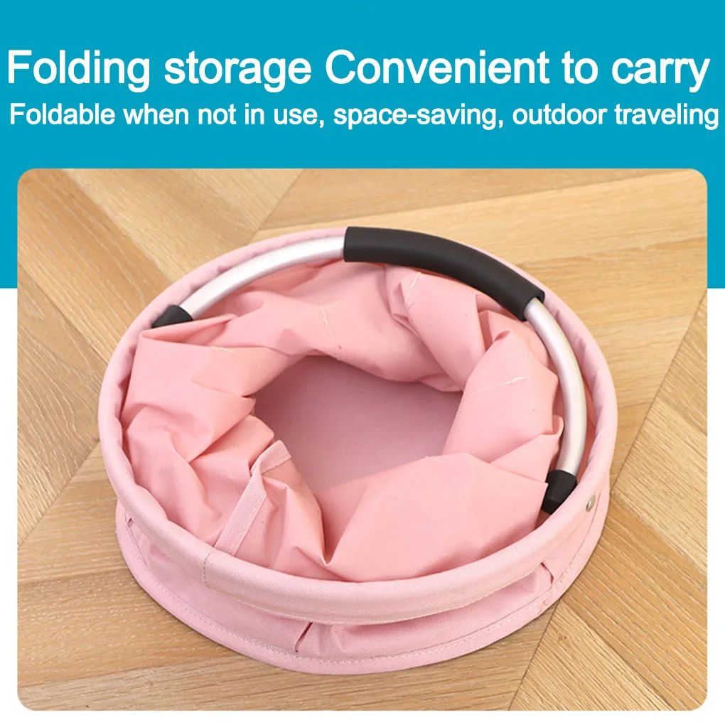 سلة غسيل قابلة للطي من قماش أكسفورد، سلة غسيل للتنظيف في الهواء الطلق مع حقيبة تنظيف بمقبض
