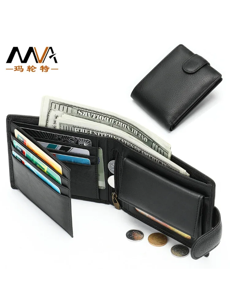 

Men's Leather Wallet Change Bag Clutch Bag Soft Leather Anti-theft Brush Wallet wallets for men