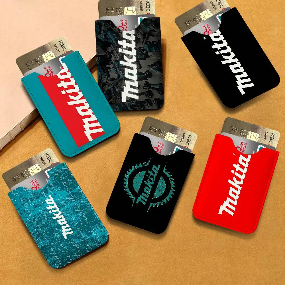 M-Makitas Tool Logo Light Soft Leather Mini Card Holder, Ultra Slim Credit Card Wallet for Unisex Pocket Card Storage