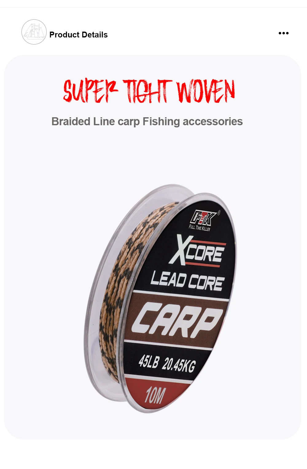 NGB 35LB/45LB/55LB 10M Leadcore Karpfenangel-Schnur für Karpfenhaar-Rigs, 4-farbige geflochtene Bleischnur – Detail 7