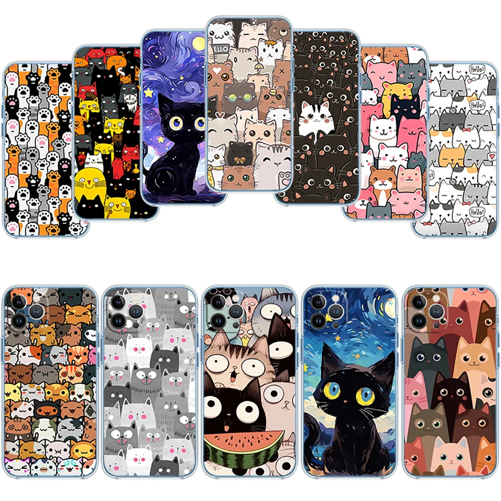 Cat Kitten Meow Transparent Phone Case for Motorola G40 G04 G05 One Ace Action  Fusion Plus Hyper Macro Vision Zoom view 2