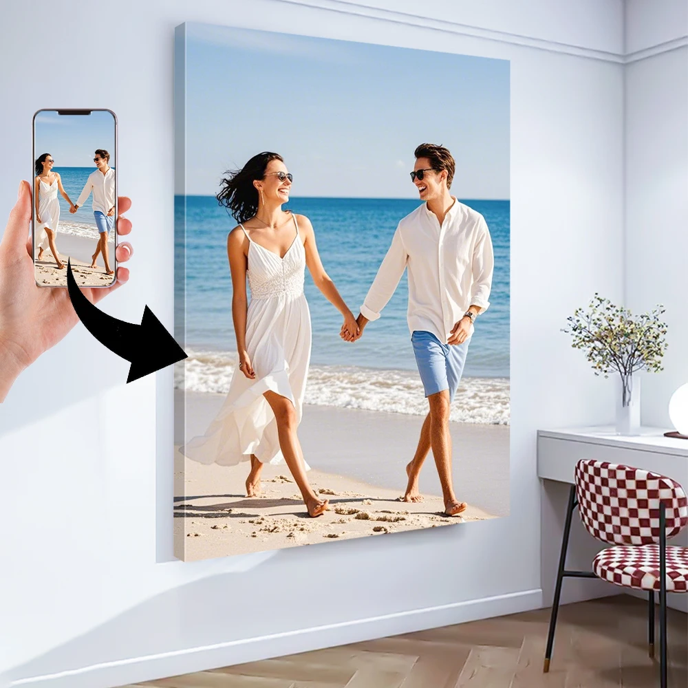 Póster de lienzo con foto personalizada, póster colgante personalizado, póster personalizado de gran tamaño con marco DIY (o no), póster personalizado de todas las tallas, 1 ud.