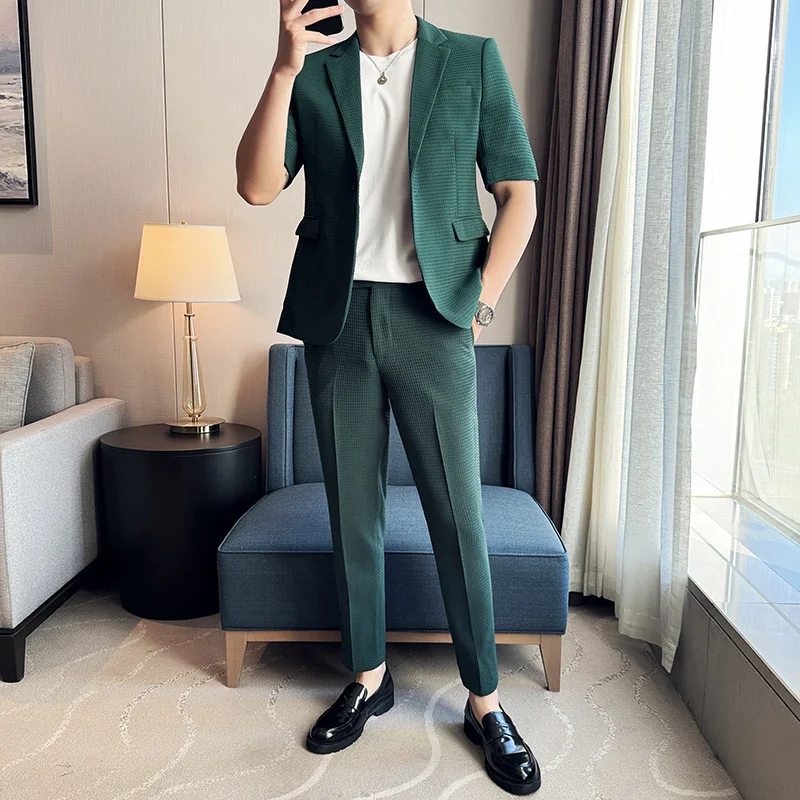 

Slim Fit een Seven Eight Sve Nine Point West Pants Small Suit Two Piece Set M Korean Sle Elastic Thin Performance