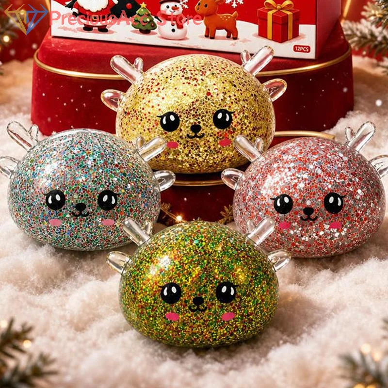-New Sale.TPR Steamed Bun Shaped With Cute Antlers Empty Ball Skins Soft Durable DIY Stress Ball Making Sensory
