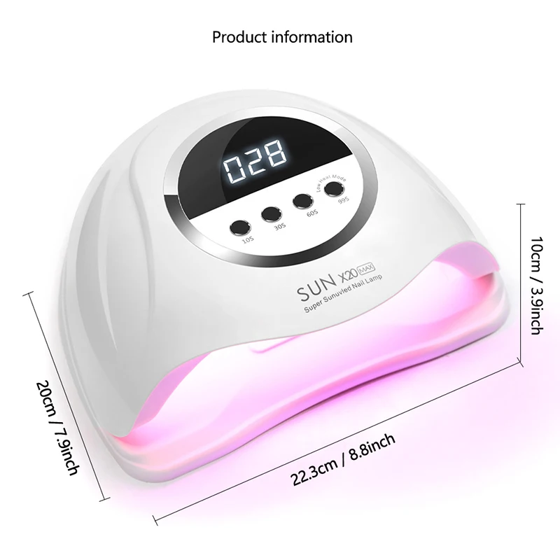 320W LED UV Lamp Dryer For Nails Gel Polish Drying Lamp With 4 Timer Setting Auto Sensor Professional Nail Light For Nail Salon