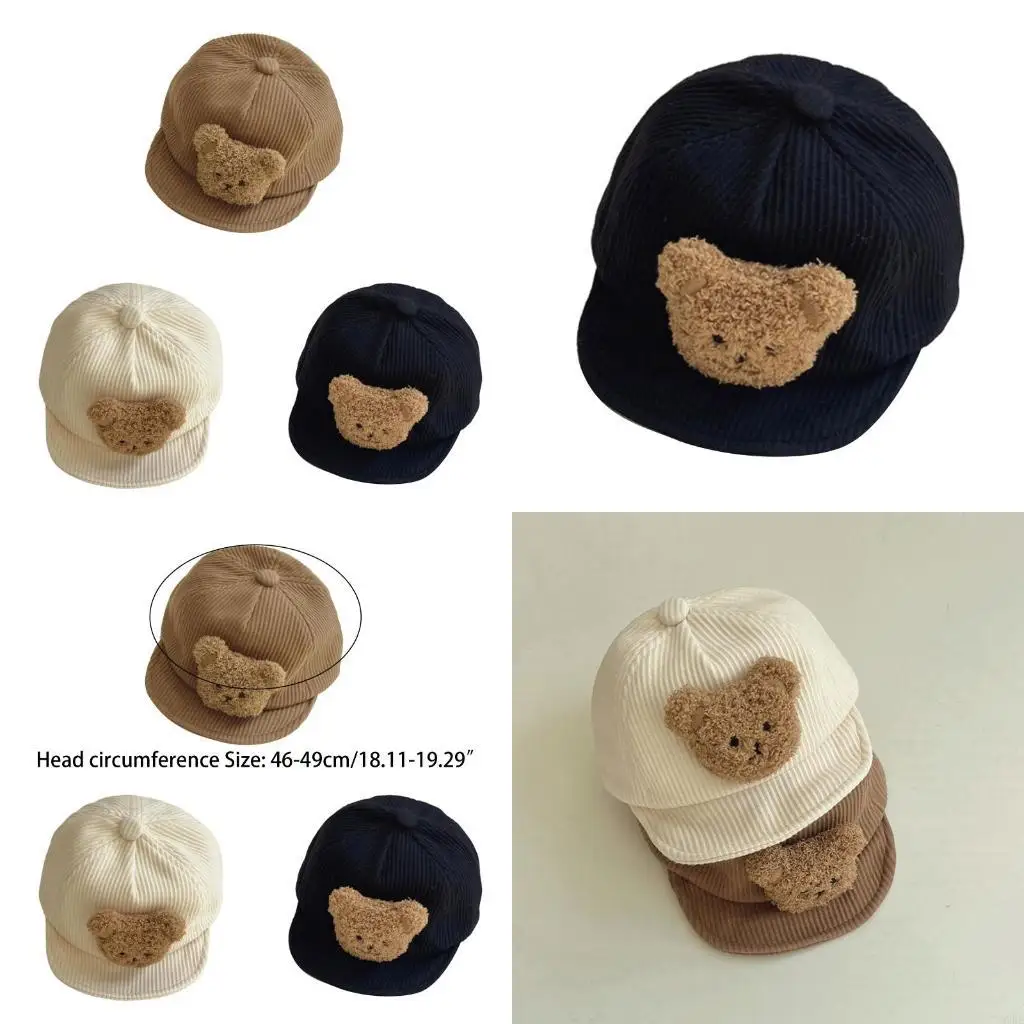 

97BE Sun Protective Baseball Cap Cartoon Hat for Toddler with Adjustable Hook & L