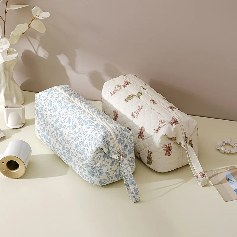 Quilt-Baumwoll-Haartrockner-Aufbewahrungstasche, große Kapazität, multifunktionale Lockenstab-Aufbewahrungstaschen, staubdichte bedruckte Aufbewahrungstasche